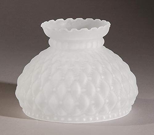B&P Lamp® 7 Inch Fitter Satin (Frosted) Glass Diamond Quilted